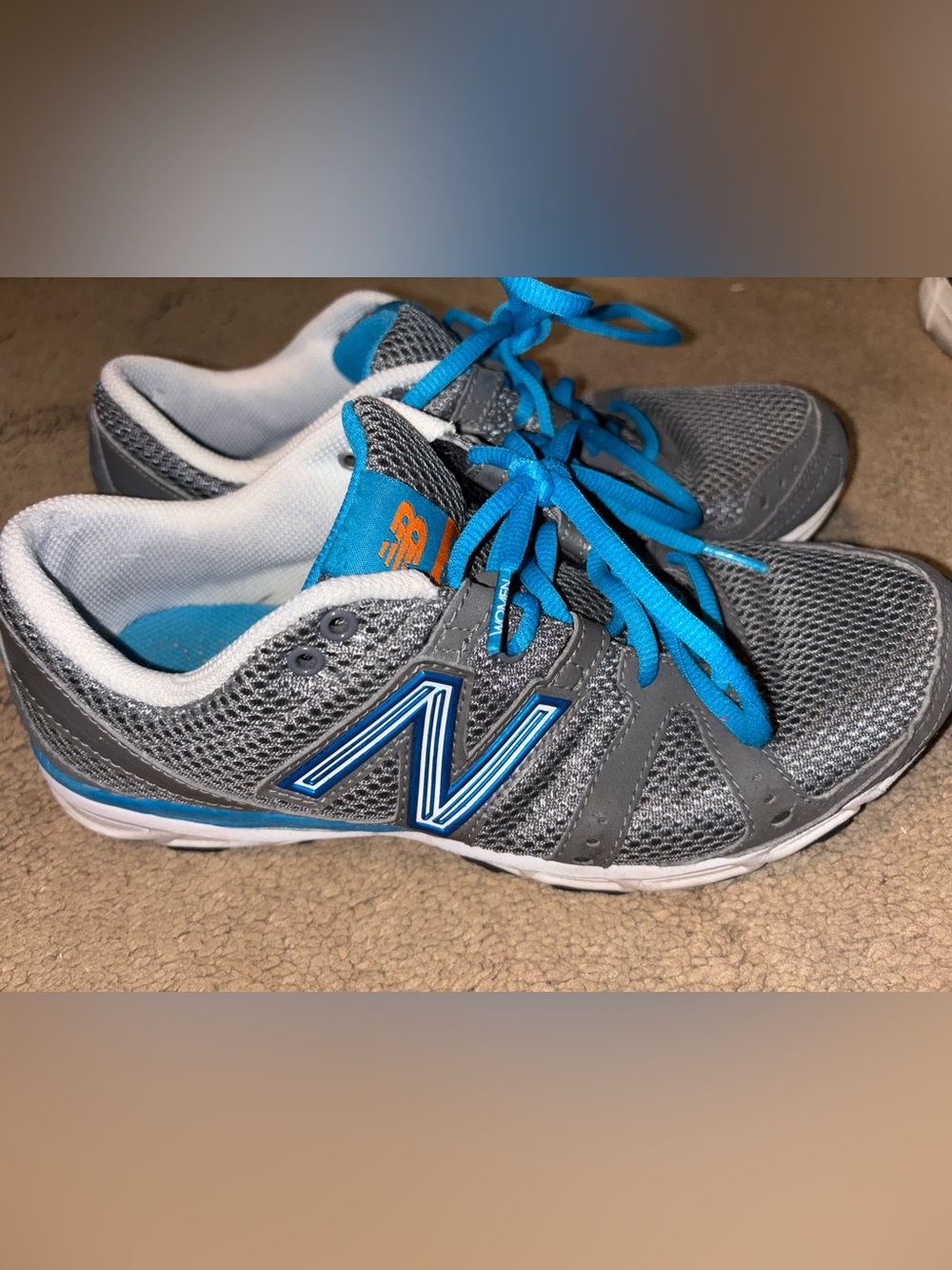 New Balance Gray & Blue Women's Athletic Sneakers